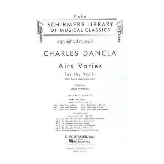 Dancla 6 Airs Variés Op. 89 Violinennoten Violine Klavier