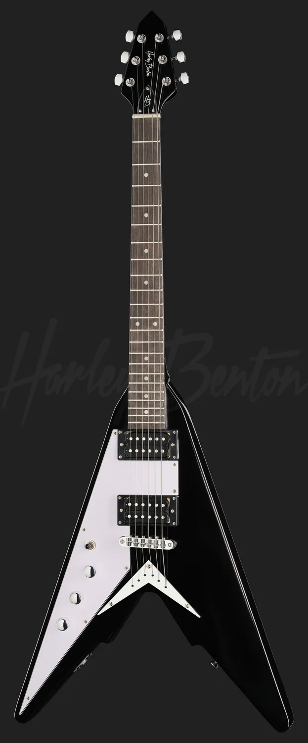 Harley Benton Victory-BK LH E-Gitarre Black Linkshänder Pappel