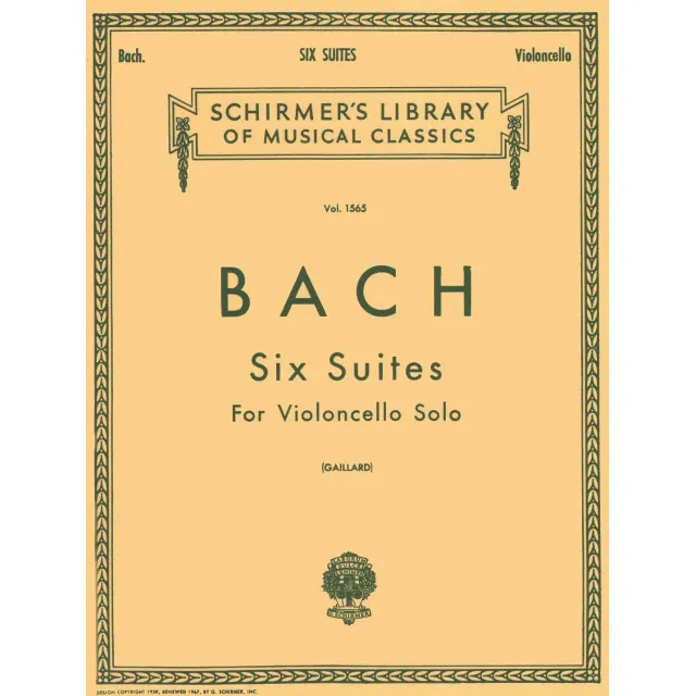 Schirmer Bach 6 Suiten BWV 1007-1012 Cellonoten Gaillard