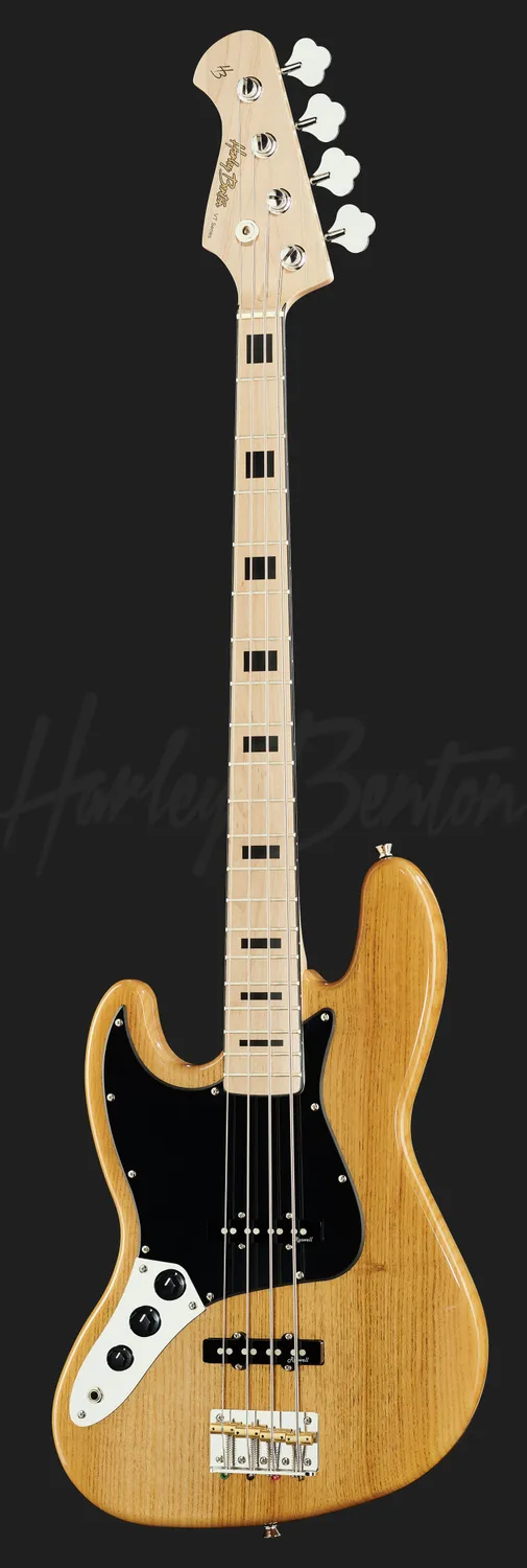 Harley Benton Vintage JB-75LH NA E-Bass Linkshänder Natur Esche