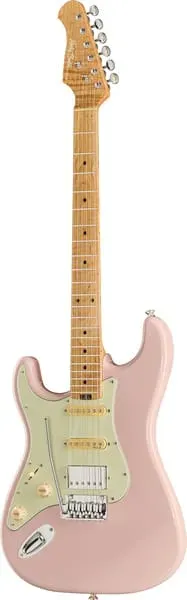 Harley Benton ST-Modern Plus MN HSS LH E-Gitarre Shell Pink Edelstahl