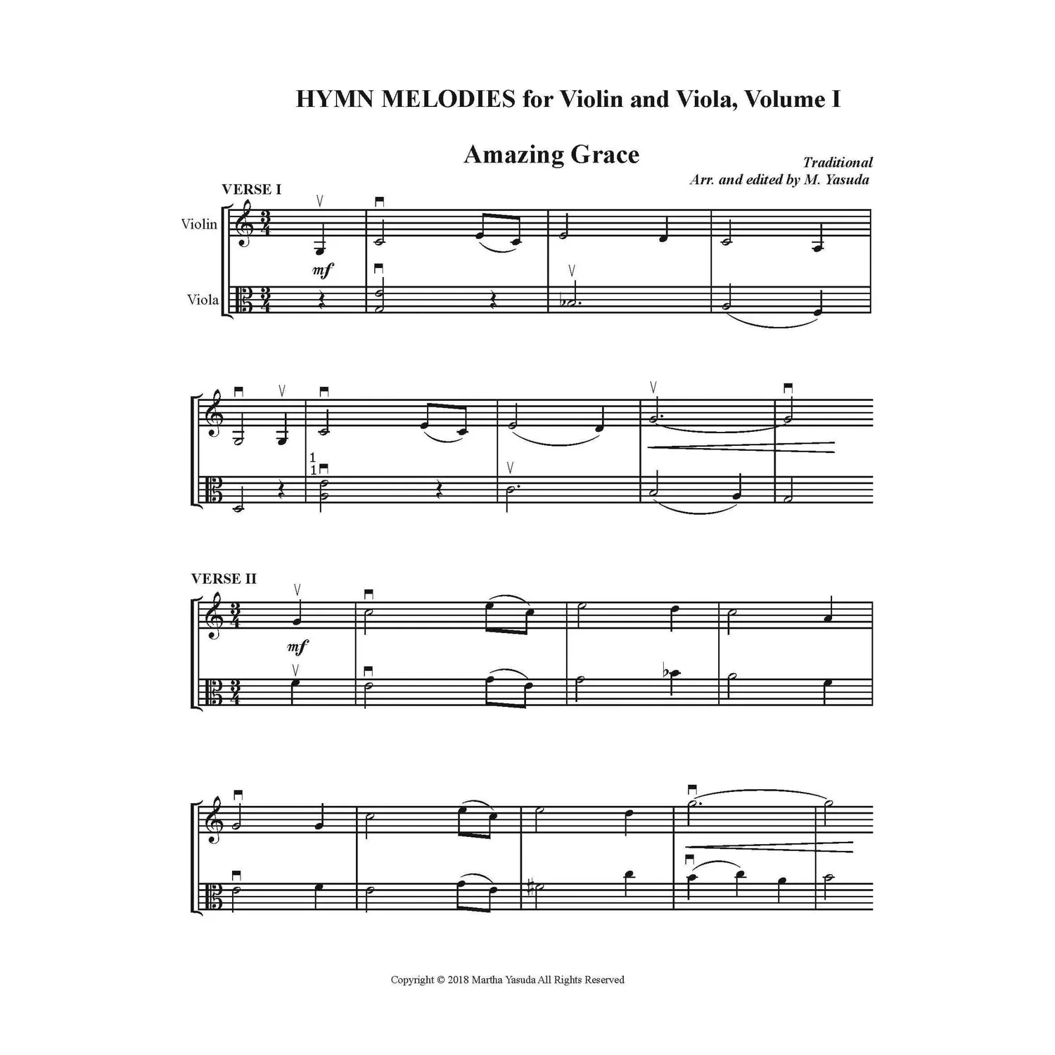 Shar Music Yasuda Hymn Melodies Vol.1 Violin Viola digital