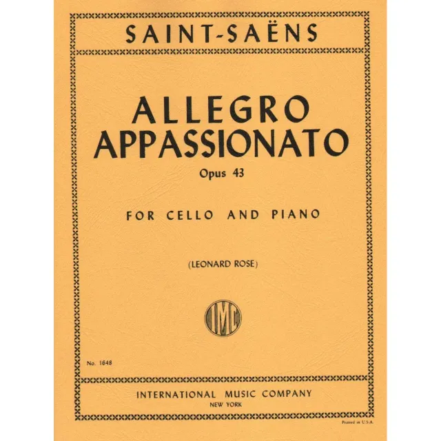 Saint-Saens Allegro Appassionato Op 43 Cello Noten