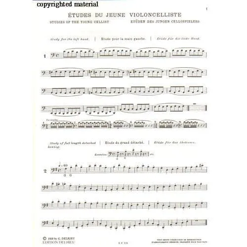 Feuillard 60 Etudes Young Cellist Cellonoten Delrieu
