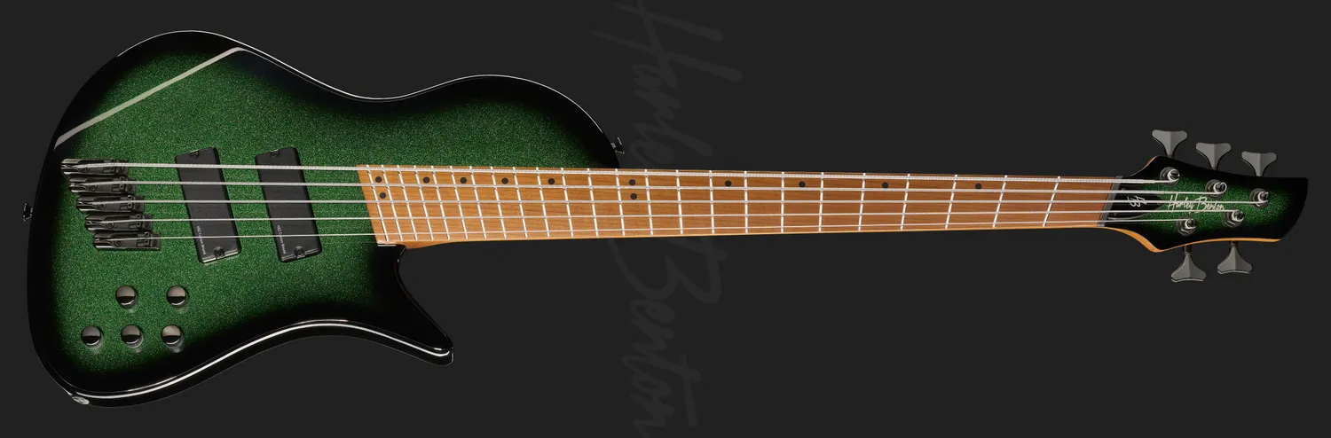 Harley Benton Pro MSB-5 E-Bass 5-Saiter emerald sparkle