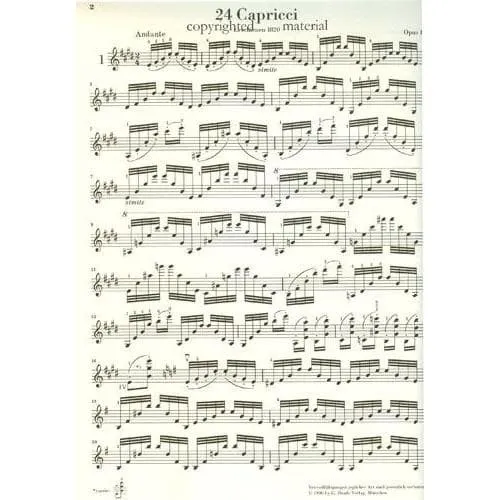 Henle Urtext Paganini 24 Capricen Noten Violine solo
