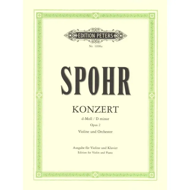 Shar Music Spohr Konzert Nr. 2 d-Moll Op. 2 Noten für Violine und Klavier