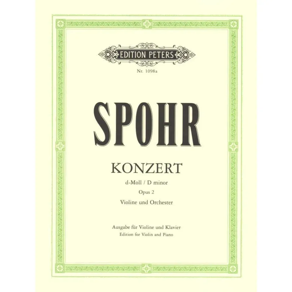 Shar Music Spohr Konzert Nr. 2 d-Moll Op. 2 Noten für Violine und Klavier