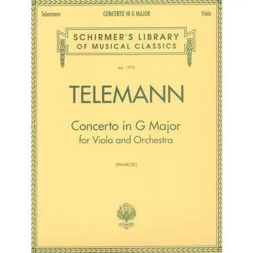 G. Schirmer Telemann Konzert G-Dur TWV 51:G9 Bratsche Klavier Noten