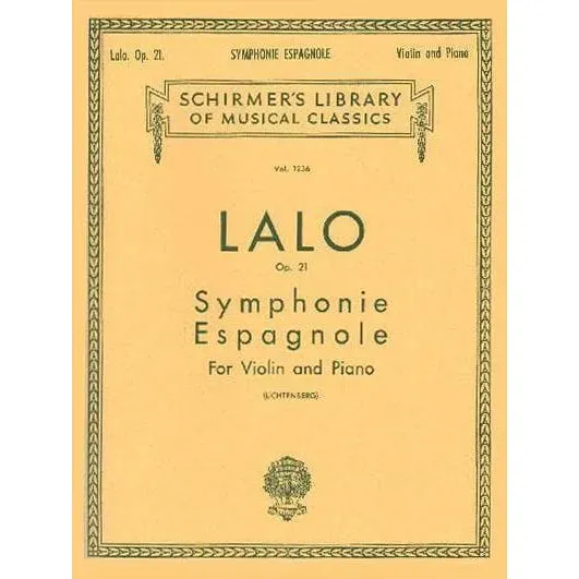 G Schirmer Lalo Symphonie Espagnole Op 21 Noten Violine