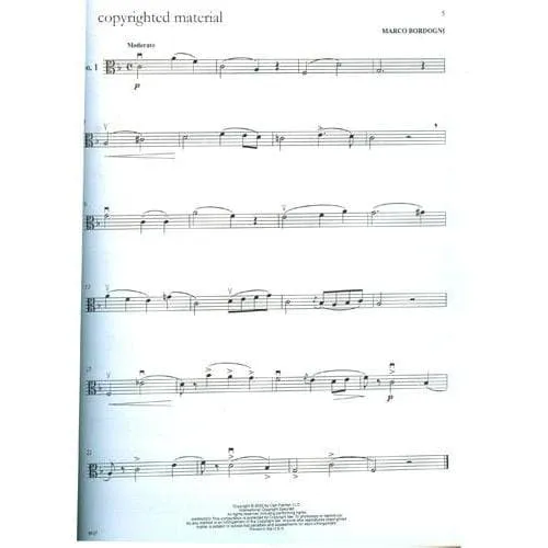 Carl Fischer Bordogni Melodious Etudes Viola-Noten solo