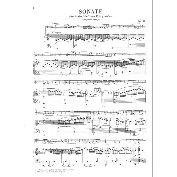 Henle Beethoven Frühlingssonate Op 24 Noten Violine Urtext