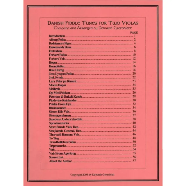Greenblatt Danish Fiddle Tunes 2 Bratschen Noten
