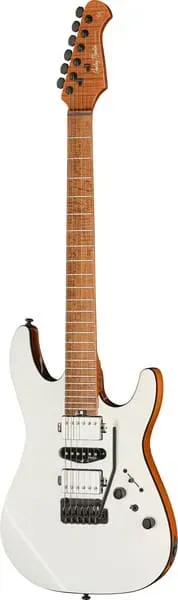 Harley Benton Fusion-IV HSH E-Gitarre White Metallic Tremolo