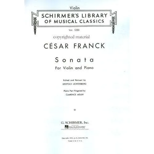 G. Schirmer Franck Sonata A-Dur Noten Violine Klavier
