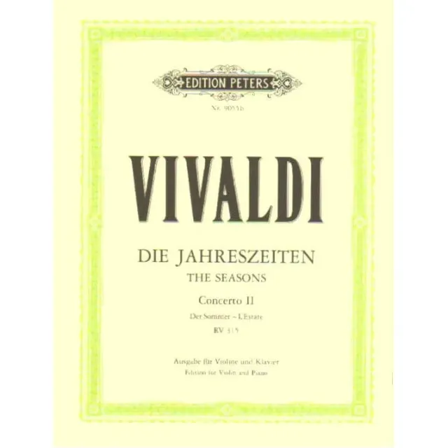 Peters Vivaldi Sommer RV 315 Noten Violine Klavier G-moll