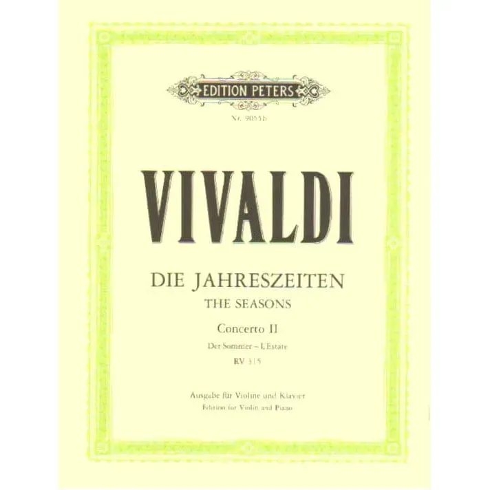 Peters Vivaldi Sommer RV 315 Noten Violine Klavier G-moll