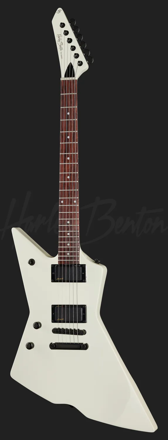 Harley Benton EX-84 Modern E-Gitarre Linkshänder Weiß