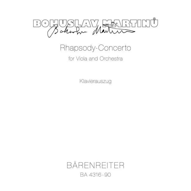 Bärenreiter Martinů Rhapsody-Concerto Op 337 Bratschennoten