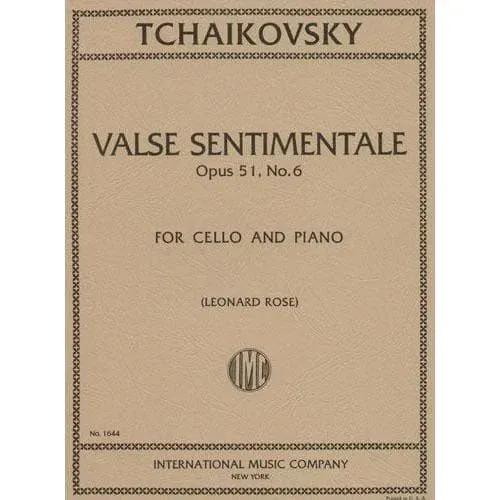 Tschaikowski Valse Sentimentale Op.51/6 Noten Cello