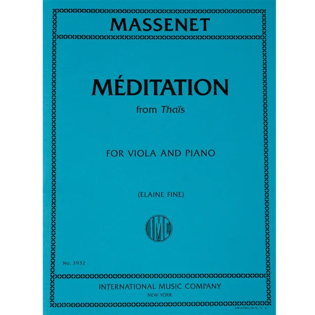 Massenet Meditation Thais Viola Klaviernoten Elaine Fine
