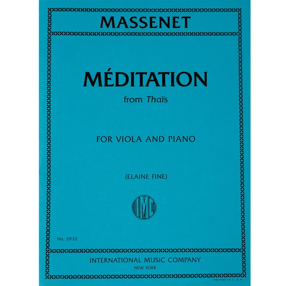 Massenet Meditation Thais Viola Klaviernoten Elaine Fine