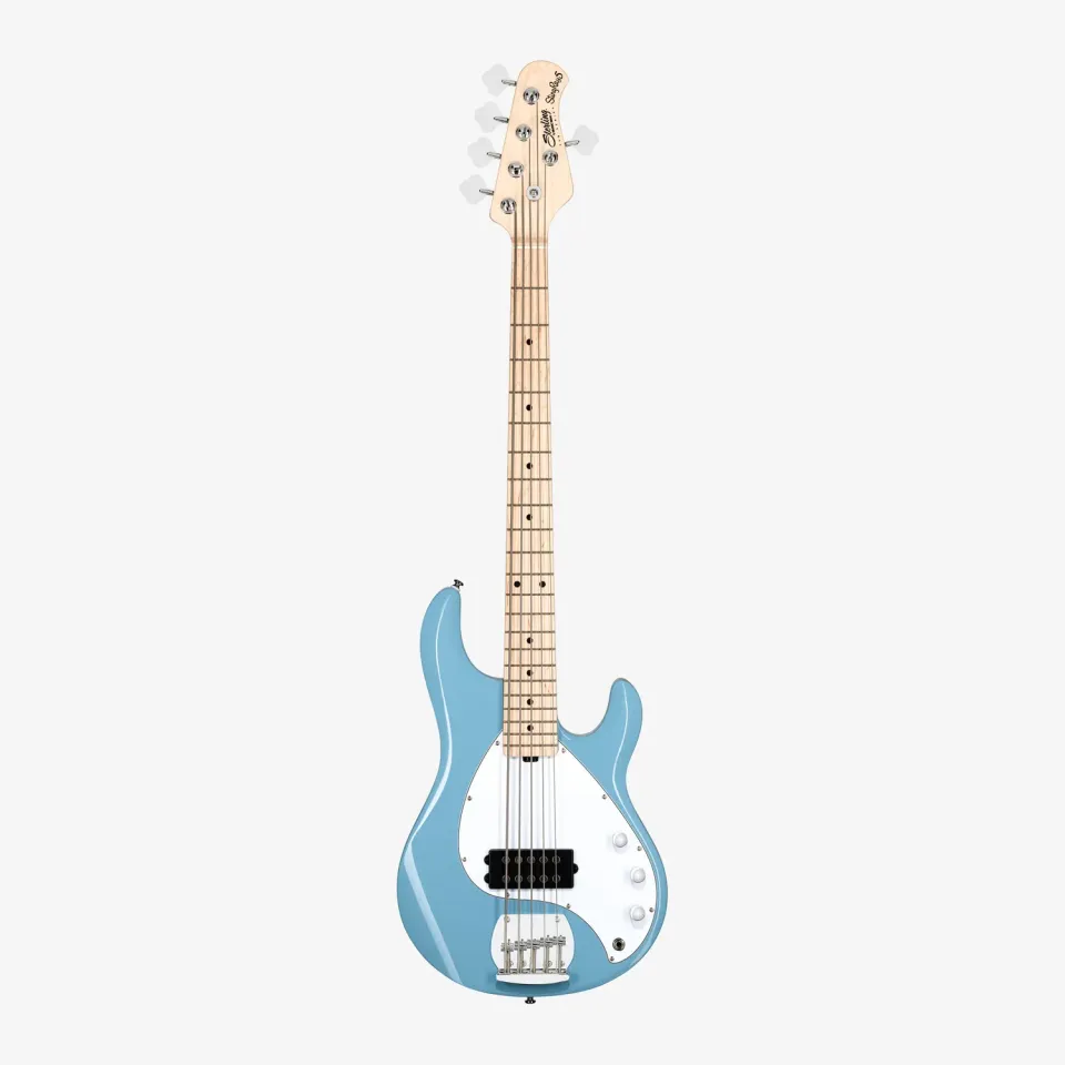 Sterling SUB StingRay RAY5 E-Bass 5-saitig Chopper Blue aktiv