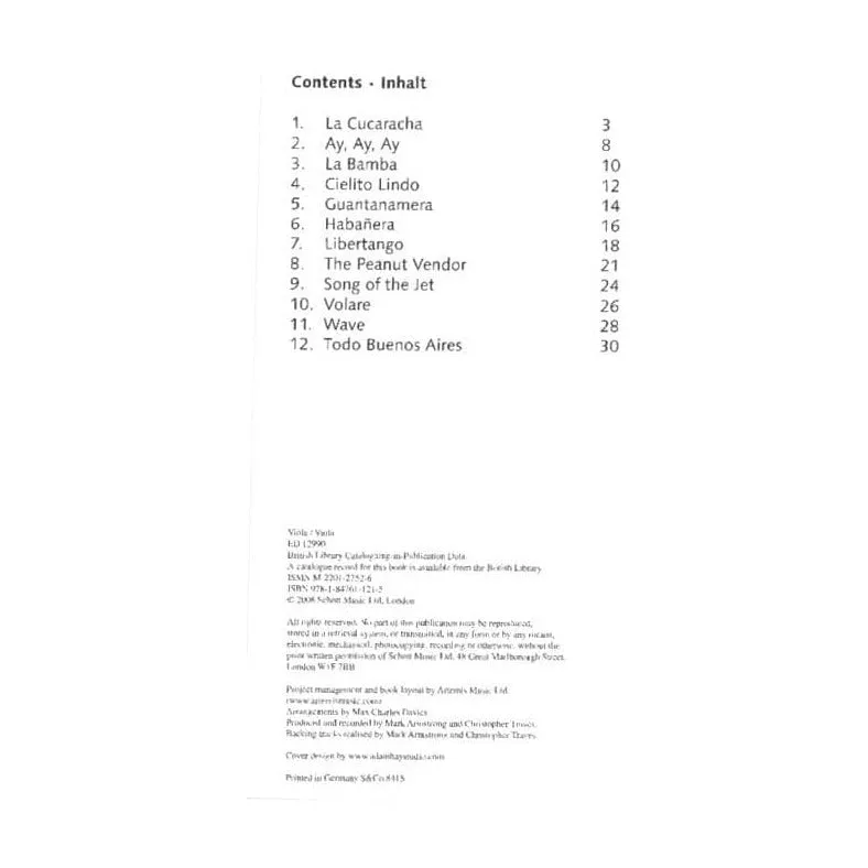 Schott Latin Themes Viola Notenbuch mit CD