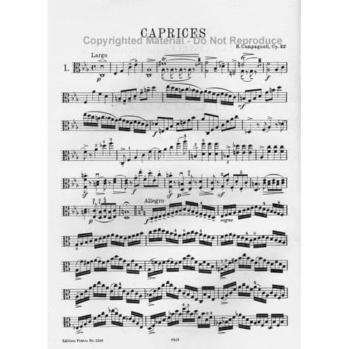 Peters Campagnoli 41 Capricen Op. 22 Bratschennoten Herrmann