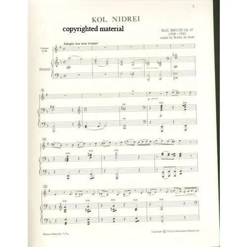 Peters Bruch Kol Nidre Op.47 Bratschennoten Viola Klavier