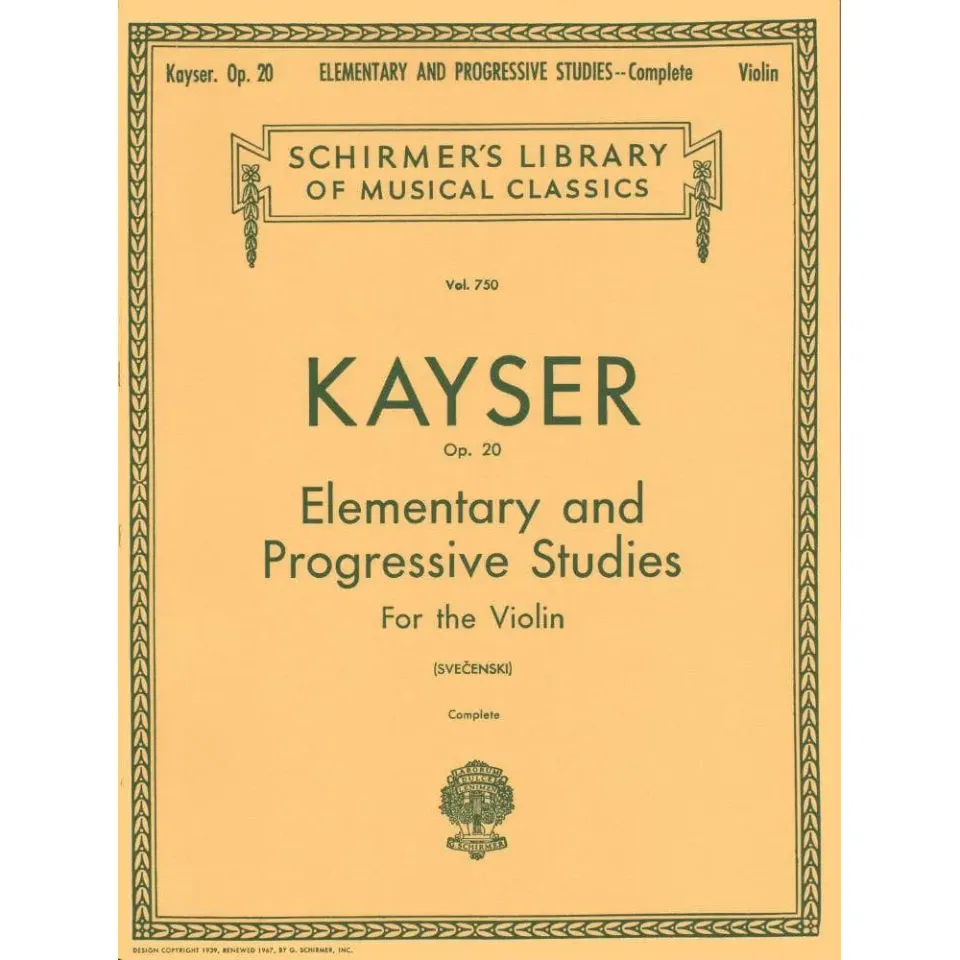 Kayser Op. 20 Violinetüden Noten 36 Etüden Schirmer komplett