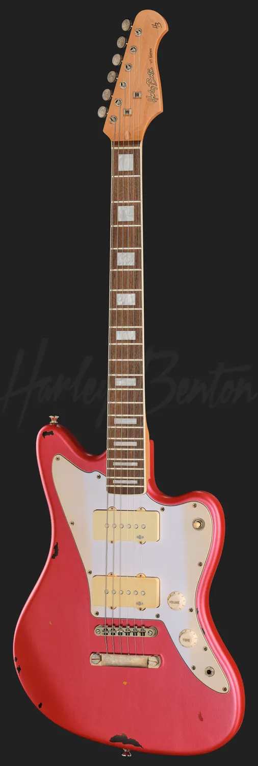 Harley Benton Aged JA-60LA E-Gitarre Candy Apple Offset