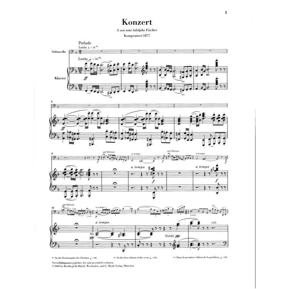 Henle Lalo Cellokonzert d-Moll Noten Cello Klavier Schiff