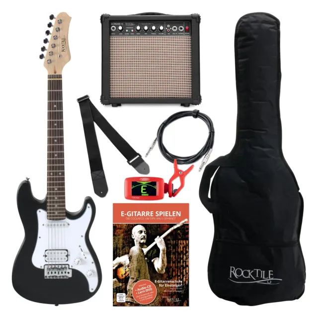Rocktile Sphere Junior E-Gitarre 3/4 Schwarz Starter-Set