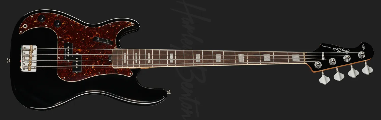 Harley Benton MV-4P LH E-Bass Black Linkshänder Alnico