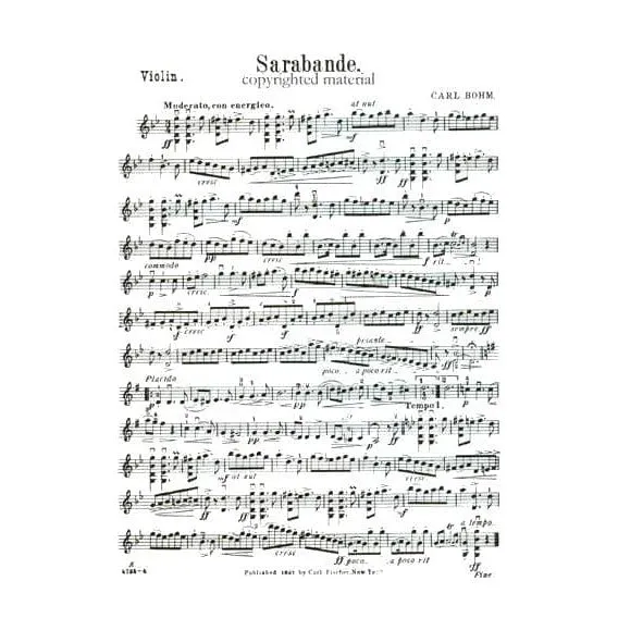 Shar Music Böhm Sarabande g-Moll Noten Violine Klavier Fischer