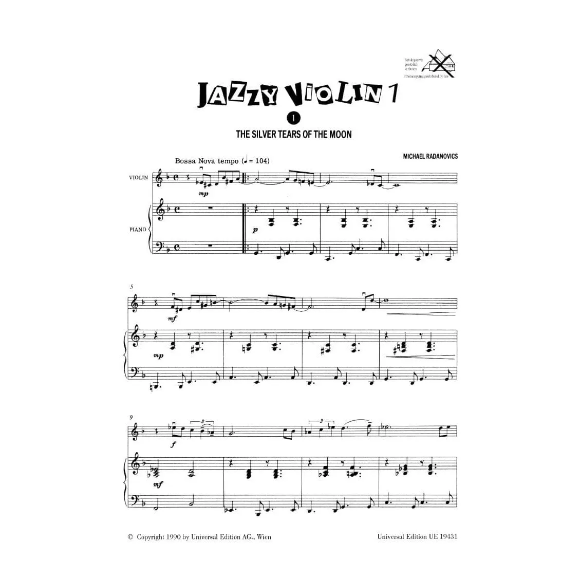 Universal Edition Jazzy Violin Book 1 Noten für Violine