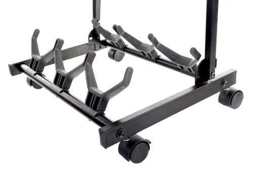 Rocktile Multistand 3-fach Gitarrenständer Rollen klappbar