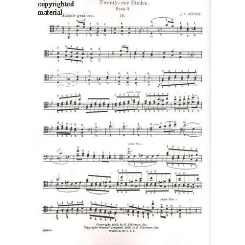 Shar Music Duport 21 Etüden Cello Solo Heft 2 Nr.14-21