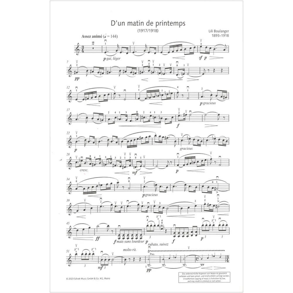 Schott Boulanger Complete Violin Works Violinnoten