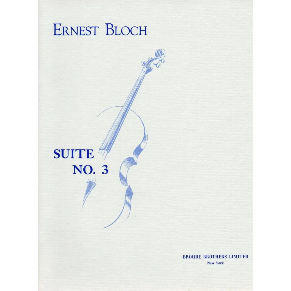 Broude Brothers Bloch Suite Nr 3 Noten für Cello