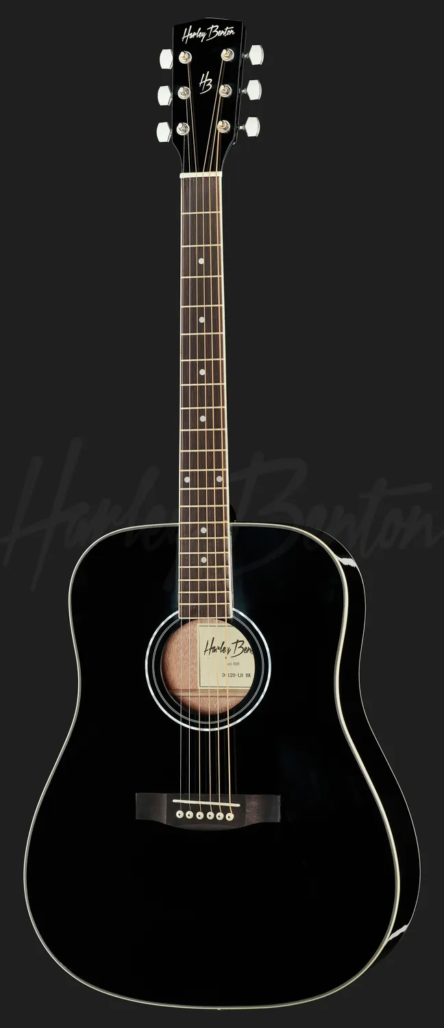 Harley Benton D-120LH Westerngitarre Schwarz Linkshand