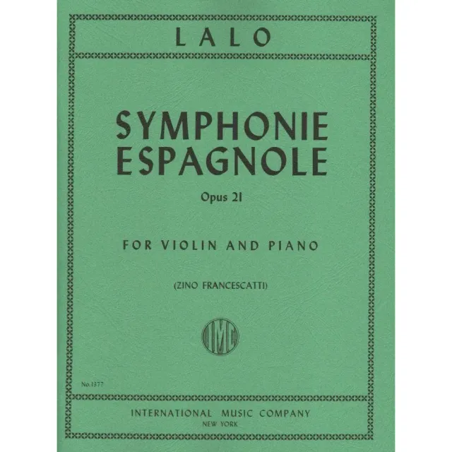 International Lalo Symphonie Espagnole op. 21 Noten Violine
