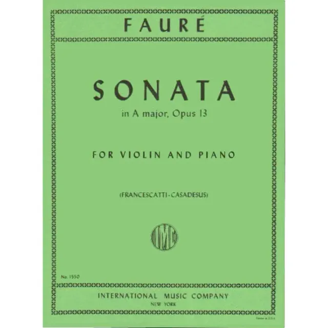 Fauré Sonate Nr.1 A-Dur op.13 Violine Klavier Noten