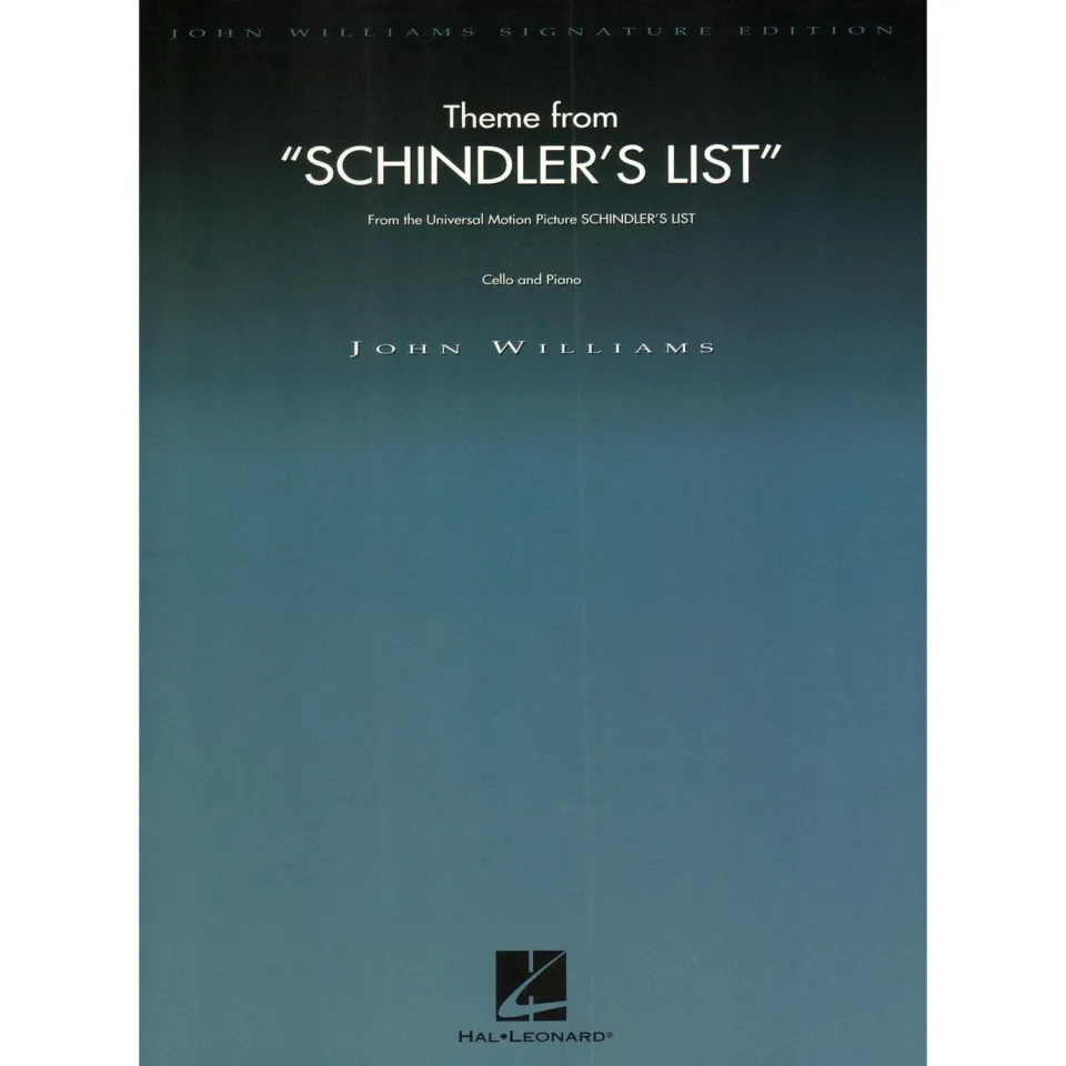 John Williams Schindlers List Cellonoten mit Klavier Hal Leonard