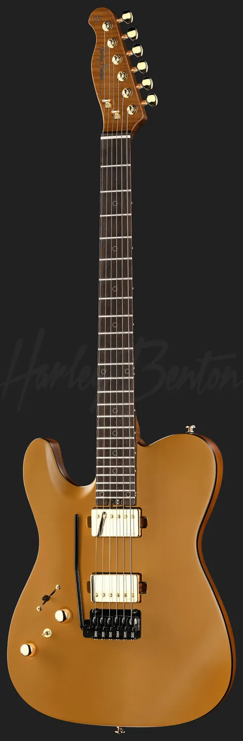 Harley Benton Fusion-T II HH Linkshänder E-Gitarre Satin Gold