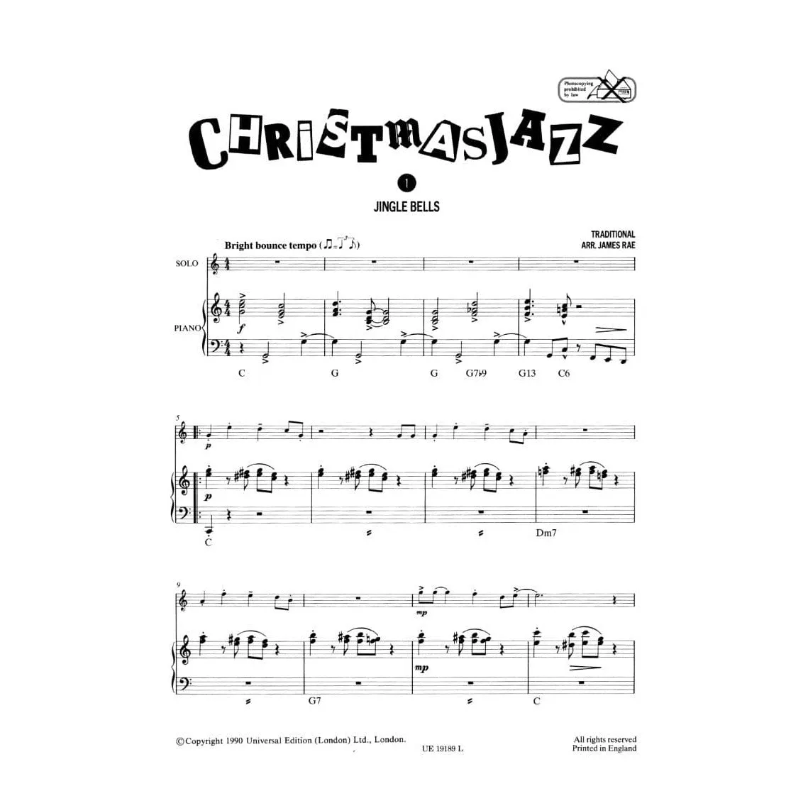 Universal Edition Christmas Jazz Cello Noten für Cello