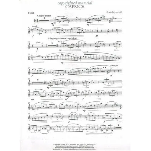 G. Schirmer Primrose Virtuoso Violist Bratschennoten Solo