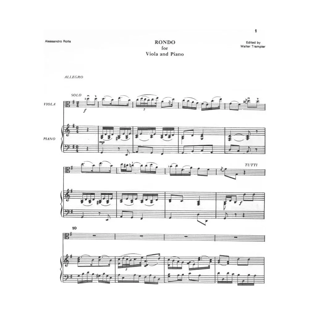 Rarities Rolla Rondo Bratschennoten Viola Klavier Trampler