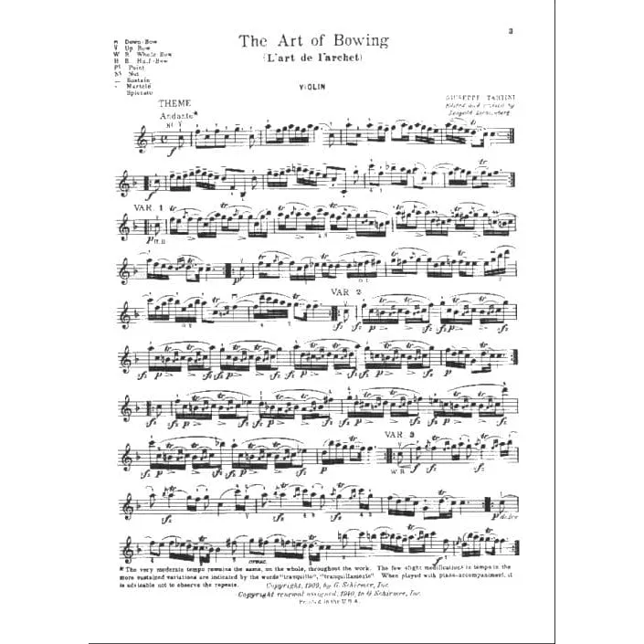 Schirmer Tartini Art of Bowing Violinenoten solo